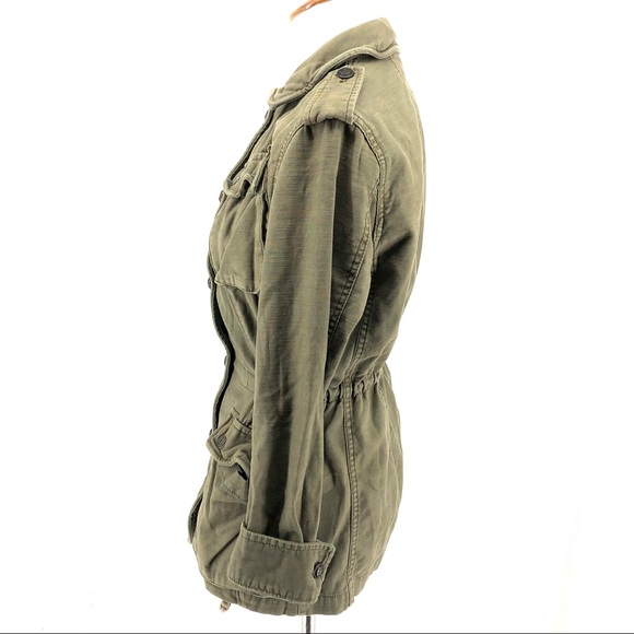 Free People Olive Green Not Your Brothers Cargo Style Jacket Coat - Picture 6 of 12